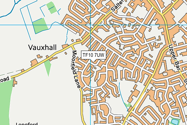 TF10 7UW map - OS VectorMap District (Ordnance Survey)