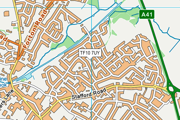 TF10 7UY map - OS VectorMap District (Ordnance Survey)