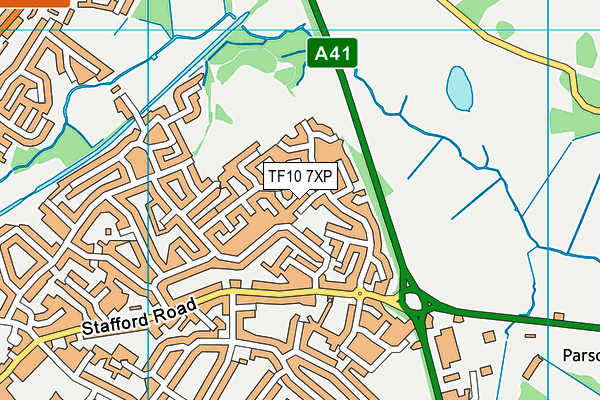 TF10 7XP map - OS VectorMap District (Ordnance Survey)