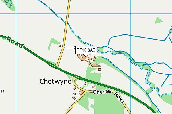 TF10 8AE map - OS VectorMap District (Ordnance Survey)