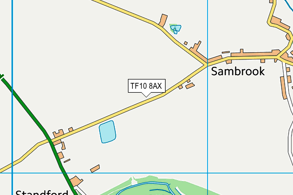 TF10 8AX map - OS VectorMap District (Ordnance Survey)