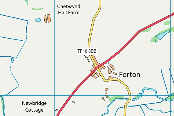 TF10 8DB map - OS VectorMap District (Ordnance Survey)