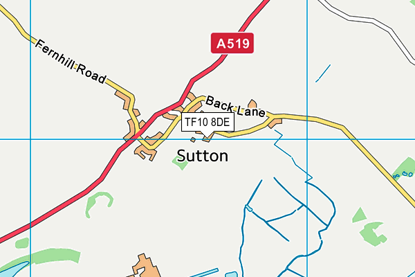 TF10 8DE map - OS VectorMap District (Ordnance Survey)