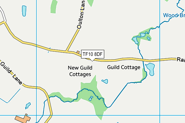 TF10 8DF map - OS VectorMap District (Ordnance Survey)