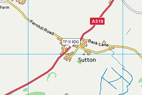 TF10 8DQ map - OS VectorMap District (Ordnance Survey)