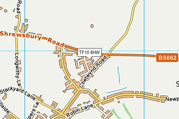 TF10 8HW map - OS VectorMap District (Ordnance Survey)