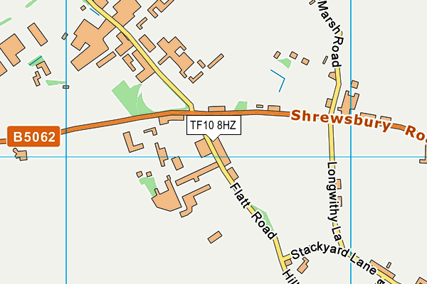 TF10 8HZ map - OS VectorMap District (Ordnance Survey)
