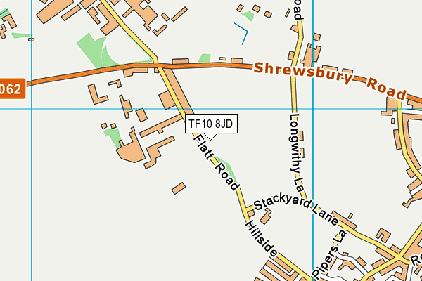 TF10 8JD map - OS VectorMap District (Ordnance Survey)