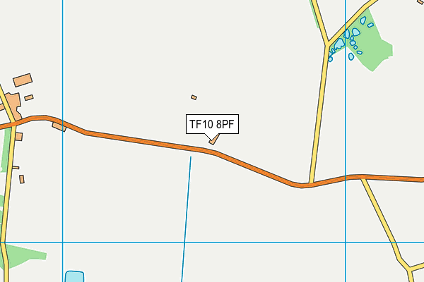 TF10 8PF map - OS VectorMap District (Ordnance Survey)