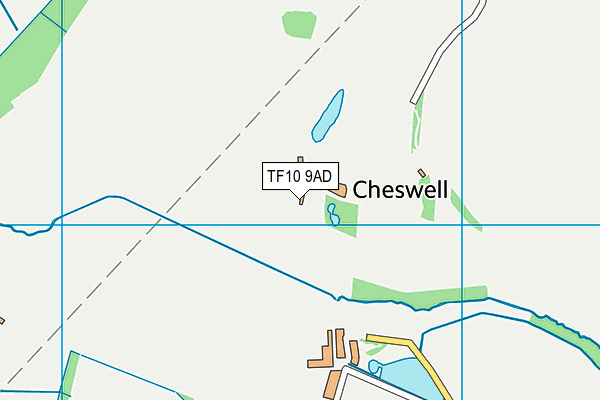 TF10 9AD map - OS VectorMap District (Ordnance Survey)