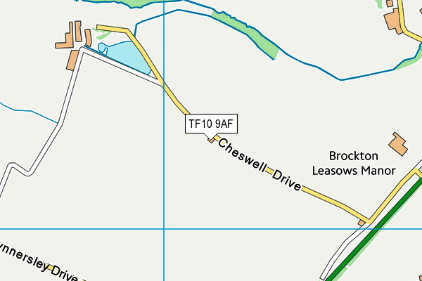 TF10 9AF map - OS VectorMap District (Ordnance Survey)
