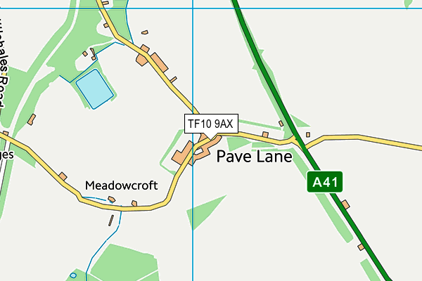 TF10 9AX map - OS VectorMap District (Ordnance Survey)