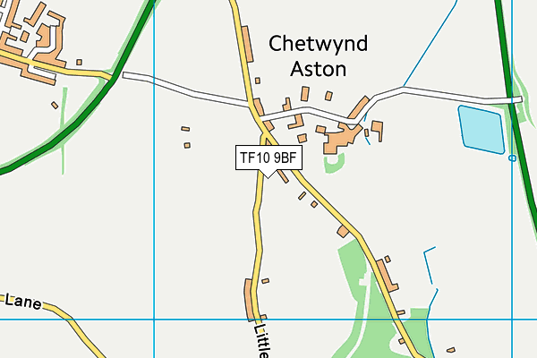 TF10 9BF map - OS VectorMap District (Ordnance Survey)