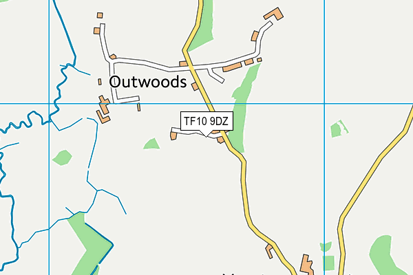 TF10 9DZ map - OS VectorMap District (Ordnance Survey)
