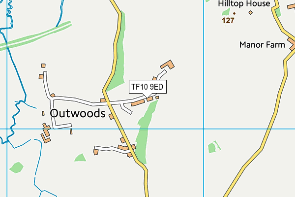 TF10 9ED map - OS VectorMap District (Ordnance Survey)