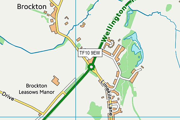 TF10 9EW map - OS VectorMap District (Ordnance Survey)