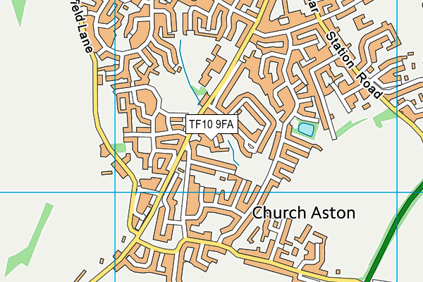 TF10 9FA map - OS VectorMap District (Ordnance Survey)