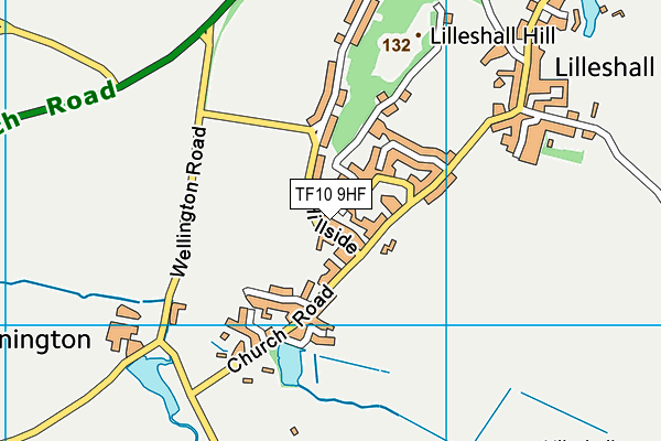TF10 9HF map - OS VectorMap District (Ordnance Survey)