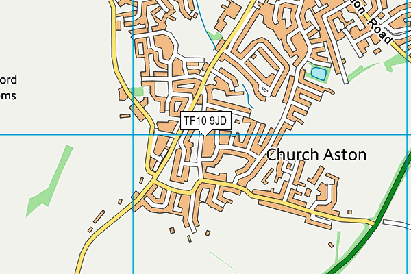 TF10 9JD map - OS VectorMap District (Ordnance Survey)