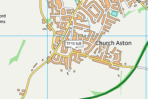 TF10 9JE map - OS VectorMap District (Ordnance Survey)