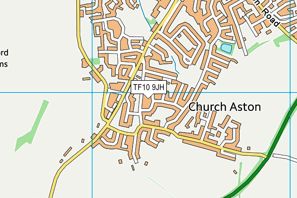 TF10 9JH map - OS VectorMap District (Ordnance Survey)