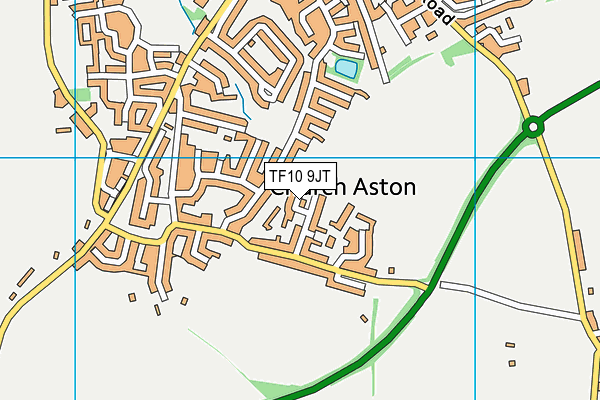 TF10 9JT map - OS VectorMap District (Ordnance Survey)