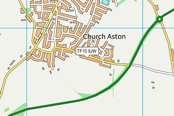 TF10 9JW map - OS VectorMap District (Ordnance Survey)