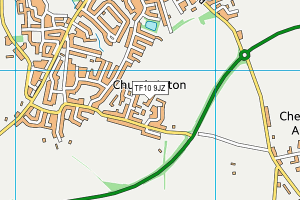 TF10 9JZ map - OS VectorMap District (Ordnance Survey)