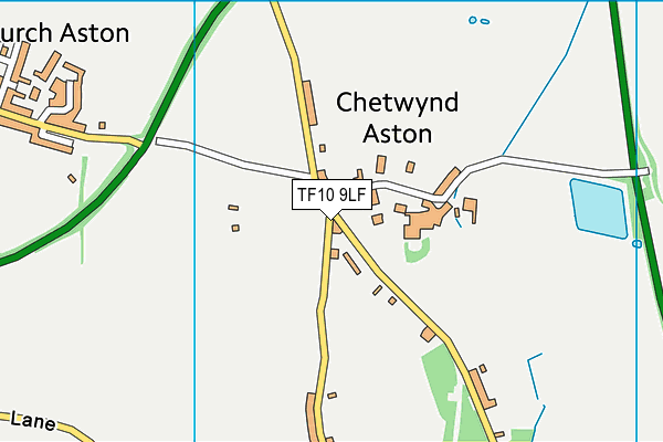 TF10 9LF map - OS VectorMap District (Ordnance Survey)