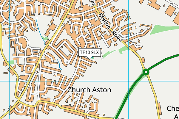 TF10 9LX map - OS VectorMap District (Ordnance Survey)