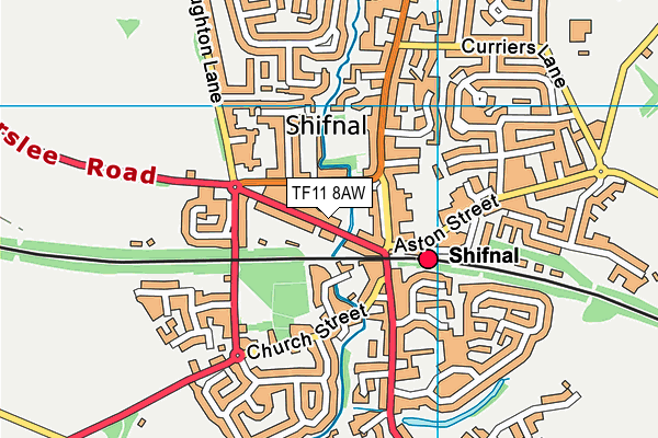 TF11 8AW map - OS VectorMap District (Ordnance Survey)