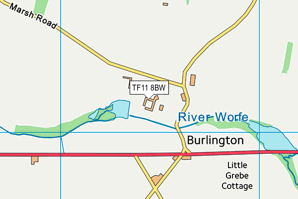 TF11 8BW map - OS VectorMap District (Ordnance Survey)