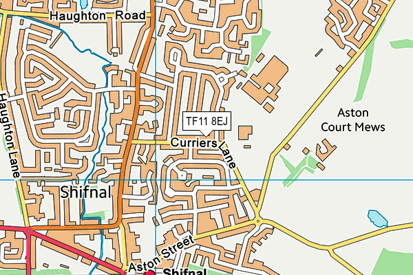 Shifnal Primary School map (TF11 8EJ) - OS VectorMap District (Ordnance Survey)