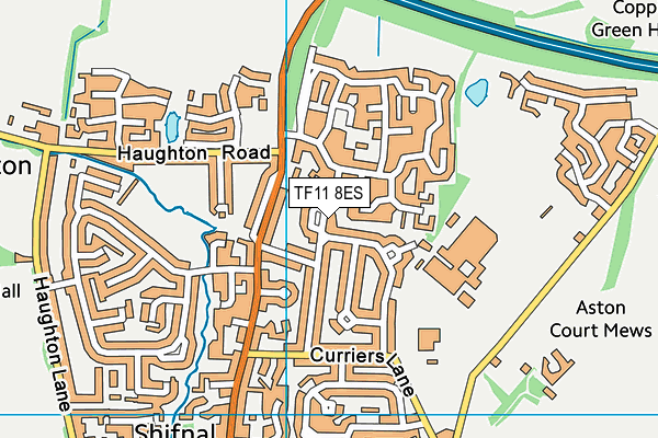 TF11 8ES map - OS VectorMap District (Ordnance Survey)