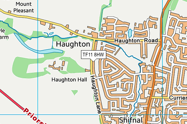 TF11 8HW map - OS VectorMap District (Ordnance Survey)