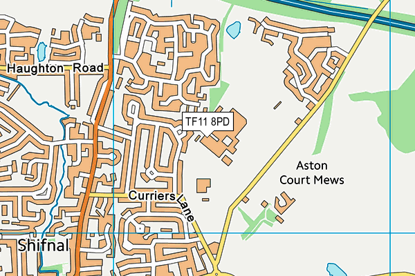 Idsall School map (TF11 8PD) - OS VectorMap District (Ordnance Survey)