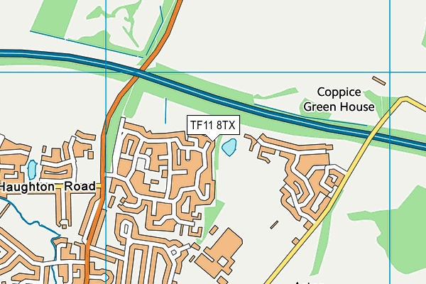 TF11 8TX map - OS VectorMap District (Ordnance Survey)
