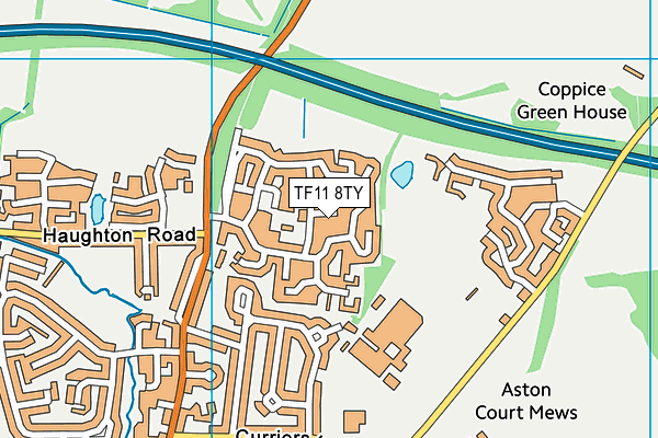 TF11 8TY map - OS VectorMap District (Ordnance Survey)