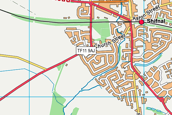 TF11 9AJ map - OS VectorMap District (Ordnance Survey)