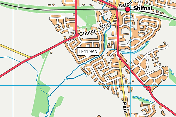 TF11 9AN map - OS VectorMap District (Ordnance Survey)