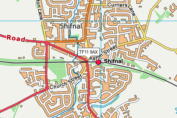TF11 9AX map - OS VectorMap District (Ordnance Survey)