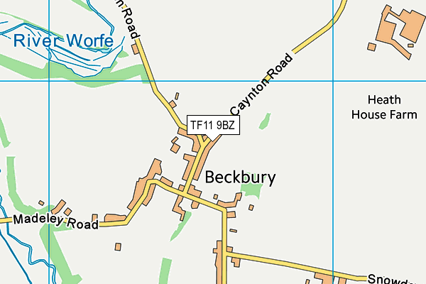 TF11 9BZ map - OS VectorMap District (Ordnance Survey)