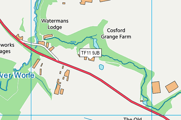 TF11 9JB map - OS VectorMap District (Ordnance Survey)