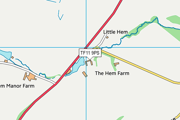 TF11 9PS map - OS VectorMap District (Ordnance Survey)
