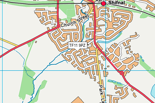 TF11 9PZ map - OS VectorMap District (Ordnance Survey)