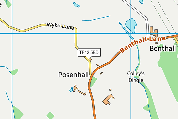 TF12 5BD map - OS VectorMap District (Ordnance Survey)