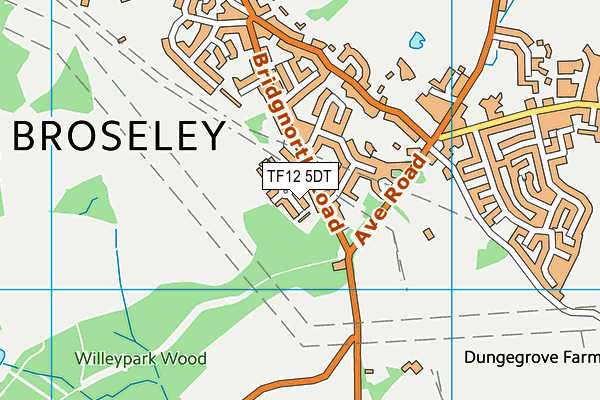 TF12 5DT map - OS VectorMap District (Ordnance Survey)