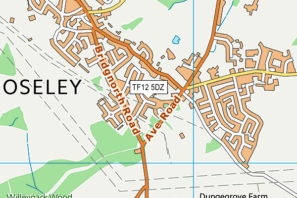 TF12 5DZ map - OS VectorMap District (Ordnance Survey)