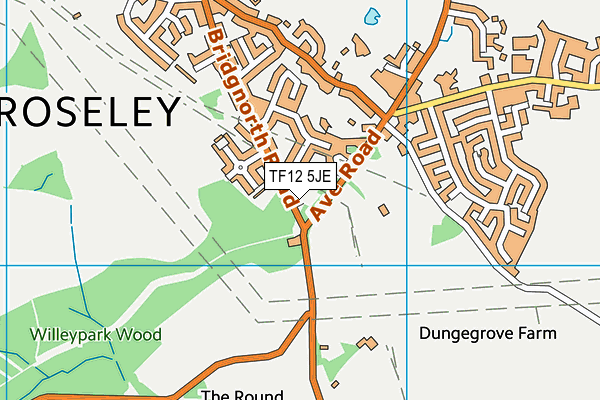 TF12 5JE map - OS VectorMap District (Ordnance Survey)