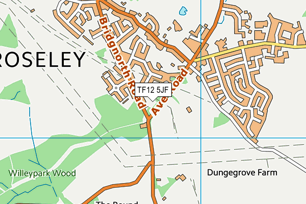 TF12 5JF map - OS VectorMap District (Ordnance Survey)